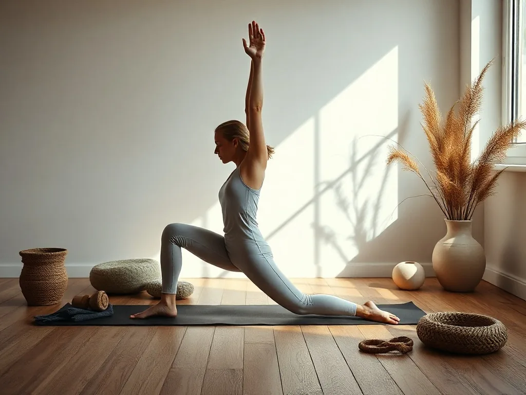 Pieds nus sur un tapis de yoga en posture de la montagne, vue rapprochée des points d'appui.