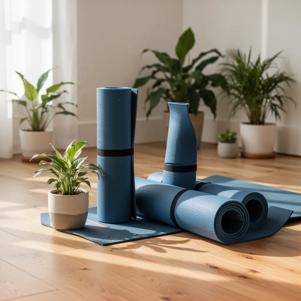 Posture du Guerrier en yoga, femme en équilibre dans un parc